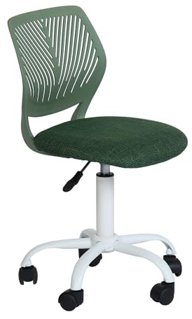 FurnitureR Silla de Escritorio Colorida, Moderno diseño Ajustable, Silla para Ordenador, Silla giratoria sin reposabrazos, para habitación de los niños, Silla de Trabajo en casa, Oficina, Verde