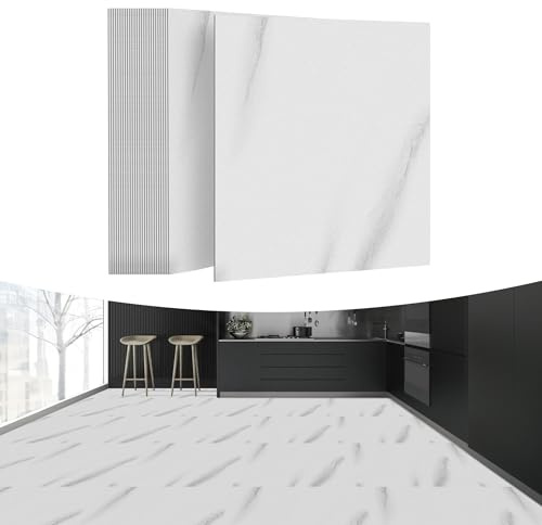 YRHome 27 stycken PVC-golvbeläggning självhäftande 2,51 m² vinylgolv golvplattor självhäftande plattor 30 x 30 cm venylgolvbeläggning laminat vattentät halkfri PVC-kakel dekorativa golvbrädor