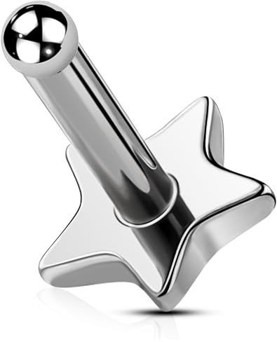 OUFER Body Piercing al Corpo Gioielli per Helix Piercing 16G Spinelli Labret Piercing 5/6/8/10/12 mm Orecchini Tragus Senza Pressione Spinello Labbro Barra in Titanio Orecchini Cartilagine Conchiglia