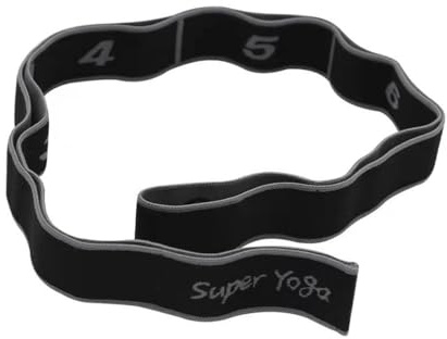 Elastico Fasce di Resistenza, Yoga Stretching Band, Fascia Elastici Fitness, Cinturino per Esercizi con 8 Loops, Fascia Elastica Fitness (Grigio)