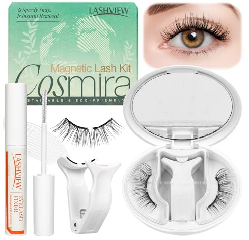 LASHVIEW Upgrade Soft Magnetic Eyelashes with Applicator, Reusable Soft Magnetic Lashes Natural Look, No Glue Needed,Comfort& Convenient Portable All-in-One Box (RCY14)