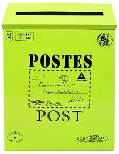 rongweiwang Väderbeständig brevlåda Stor brevlåda för tidskrifter och tidningar Väderbeständig Överhängande lock och vattentät Skyddar post mot vind och regn, Grön, 30x23x6 cm