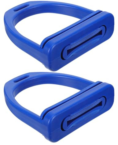 LOORGVEL 2pcs Large Blue Plastic Horse Saddle Stirrup Pads with Non-slip Rubber Grip for Western and English Equestrian Stirrups, Safety Knee and Ankle Protection for Trail Riding
