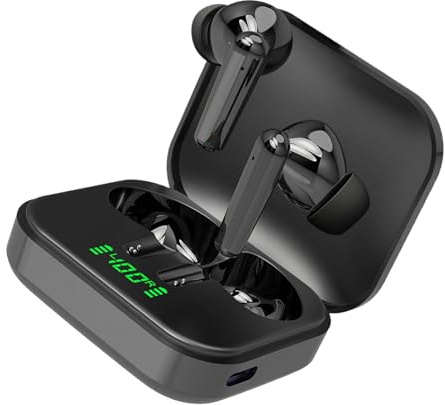 Auriculares inalámbricos intrauditivos: auriculares con cancelación de ruido 5.3, auriculres con optimización activa del sonido, auriculres con micrófono, dispositivo de audio portátil | Música Jueg