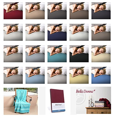 Bella Donna Jersey Spannbettlaken mit GRATIS Saunatuch in 180x200 cm bis 200x220 cm Farbe: 0213-anthrazit