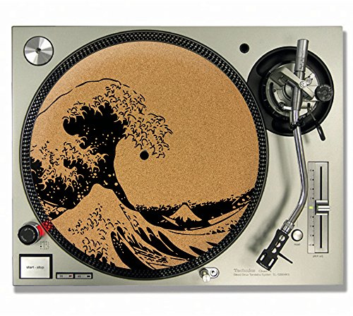 The Great Wave Off Kanagawa Hokusai CORK DJ SLIPMATS/Skivspelare SLIP MATS - Vinyl