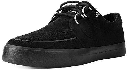 T.U.K. Vegan Creeper Sneaker - Scarpe da Ginnastica per Uomo e Donna - Colore Nero Scamosciato - Stile Punk, Goth e Rocker in Pelle e Scarpe Stringate - Taglia EU43