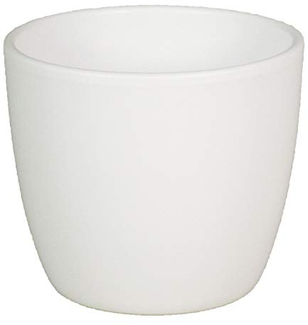 INNA-Glas Ceramic flower pot, Ø15,5cm, 13,5cm, white - Planter/cachepot