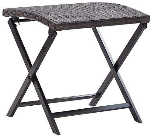 Catherinol Klapphocker, Dreibeinhocker, Camping Hocker, Klapp Hocker, Angelhocker, Falthocker, Poly Rattan Braun