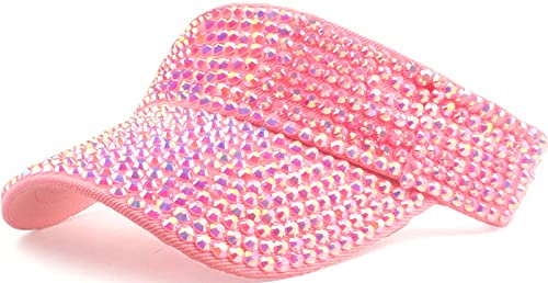 XYIYI Rosa Bling Strass Sport Sonne Visor Hüte Einstellbare Sommerkappe Visor Caps für Damen Mädchen