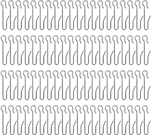 HLIWS 80 Stück Gardinenhaken Metall,Vorhanghaken aus verzinktem Stahl,Gardinenhaken für Schienen,für Fenstervorhang Duschvorhang(47 * 10mm)