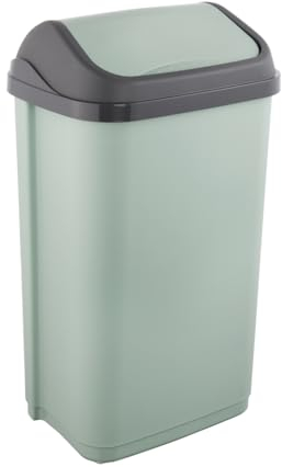keeeper Poubelle avec couvercle basculant, 50 l, 38,5 x 29 x 66 cm, Swantje, Vert (Nordic Green)