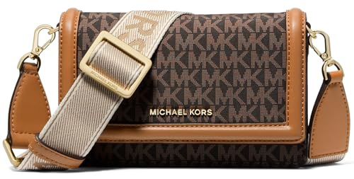Michael Kors Women's Jet Set Small Phone Crossbody Bag, Gold-Tone Hardware/Brown/Acorn