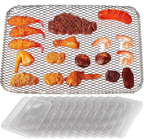 Mifoci 30 piezas de parrilla desechables para barbacoa, antiadherente, parrilla de barbacoa, sartenes desechables para parrilla al aire libre, revestimientos de parrilla desechables, rejillas de