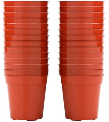 Hapyearn 50 Pezzi vasetti plastica per piantine 5.4 cm, vasi per semina piccoli, vasi per interno orto, vasi da fiori mini e rotondi per piante grasse, cactus, erbe aromatiche-colore ceramica