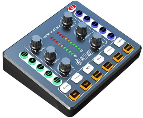 Mezclador de sonido para PC, interfaz de audio portátil con cancelación de ruido - Mezclador de tarjeta de sonido compacto y flexible, mezclador de sonido en , interfaz de sonido digital para