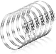 Juego de 6 Abrazaderas metalicas para tubos - Abrazadera Ajustable 59-82mm - Acero Inoxidable 304 - Diseño de Tornillo a Rosca - Para Piscina, Lavadora, Jardín, Secadora, Auto (Plata)