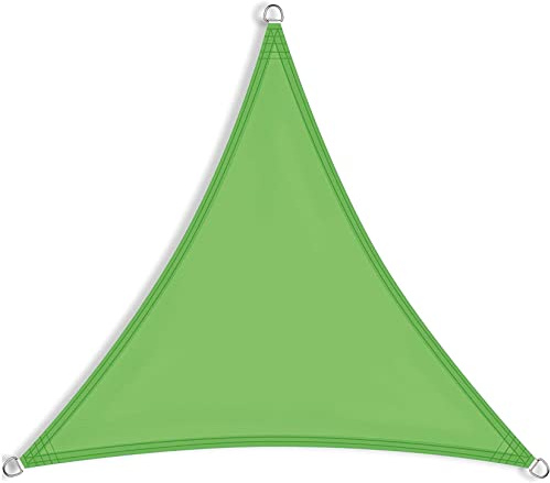 Tenda parasole triangolare durevole, 8 x 8 m, resistente alle intemperie, con kit di corda, per patio, feste, cortile, prato e giardino, soluzione perfetta per l'ombra all'aperto, verde
