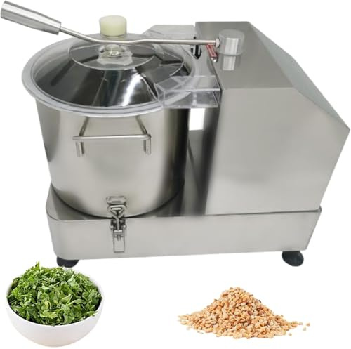 Picadora de verduras comercial, procesador de alimentos de alta resistencia, velocidad ajustable de 2000 rpm, para verduras, carne, frutas, jengibre, ajo y granos.,6L