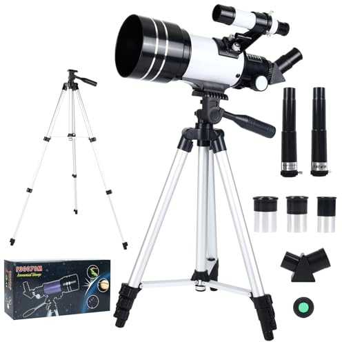 Telescopes for Kids & Beginners & Adult, Urtioty 70mm Astronomy Refractor Telescope with Adjustable Tripod for Sky Star Gazing
