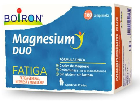 Boiron Magnesium Duo Fatiga 160 Comprimidos | 2 Sales de Magnesio y 9 Vitaminas | Contribuye a disminuir la sensación de fatiga y cansancio.