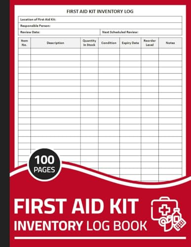 First Aid Kit Inventory Log Book: First Aid Supplies Inventory Record Logbook