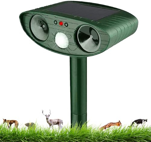 Répulsif Chat Ultrason, Repulsif Chat Solair USB Répulsif Animaux 2 Modes, Repulsif Chat Exterieur IPX6 Imperméable avec Détecteur et Flash pour Anti Chats Chiens Souris Ratons Animaux de Jardin