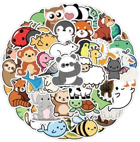 100 Pcs Cute Animal Stickers for Kids Waterproof Cartoon Decals for Laptop, Water Bottle, Skateboard, Scrapbook Phone Trendy Aesthetic Reward Gifts for Boys, Girls Adults