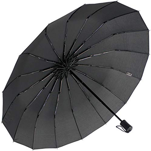iX-brella Taschenschirm 16-teilig mit Handöffner - schwarz