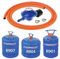 Butane Gas Bottle Regulator Kit 29mb - 30mb fits Campingaz Type 907 904 901 + 2m Orange Hose + 2 x Pipe Clips