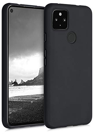 kwmobile Hülle kompatibel mit Google Pixel 4a 5G Hülle - weiches TPU Silikon Case - Cover geeignet für kabelloses Laden - Schwarz