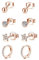GULICX RoseGold Silver Stud Earrings for Women Girls, Hypoallergenic Silver Hoop earrings and Stud Earrings set with Cubic Zirconia, Small Helix Cartilage Sleepers Flower Studs Hoops Piercing Earrings