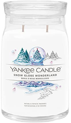 Yankee Candle Signature candela profumata, Snow Globe Wonderland in giara grande, Candele di miscela di cera di soia lunga durata