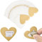 AINIUNIU 50 Stück Herz Rubbelaufkleber, Rubbellose Selber Machen, Scratch Sticker, Rubbelsticker Gold für Hochzeit, Weihnachten, Reisegutschein, Geburtstag Geschenke, 7x8cm