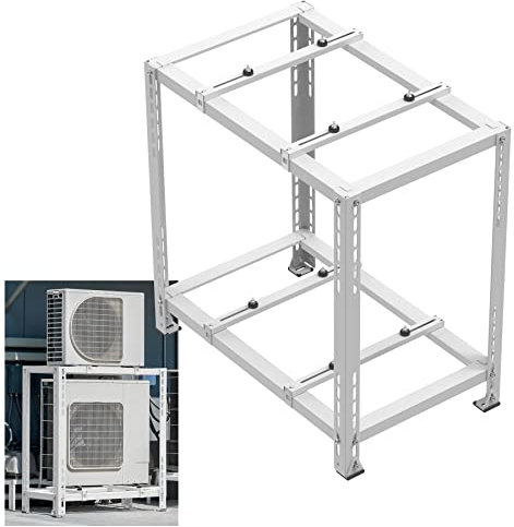 GCGOODS Dubbla nivåer mini delat stativ, markstativ för mini split 9 000-18 000 BTU, kondensorstativ för rörlig luftkonditionering och värmepumpsystem, mini delad konsol