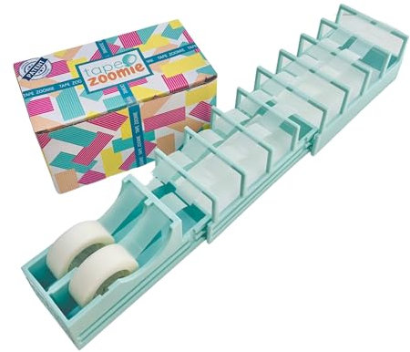 Tape ZOOMIE | Original Viral Desktop Tape Dispenser for Gift Wrapping & Crafts | Prepares 18 Tape Strips Fast | Blade-Free, Compact, Heavy-Duty | Fits Standard, Washi & Double-Sided Tape