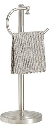 RFOUO Hand Towel Holder Stand,Standing Towel Rails for Bathroom,Hand Towel Holder for Bathroom Kitchen Vanity Countertops,Stainless Steel Adjustable Towel Rails 41-66 cm(Brushed Nickel)