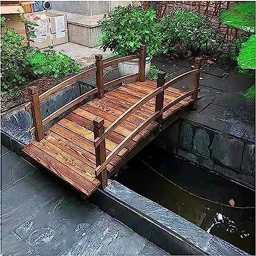 UZAMIRLEX Ponte da Giardino in Legno, Ponte da Giardino 55,1x23,6x20,5 Pollici in Legno massello con ringhiere, Peso Massimo 440 libbre