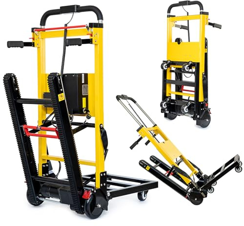 Macchina per Scale Elettrica, Carrello per Scale Elettrico, Portata Massima 200 Kg, Dotato di Corda di Sicurezza Lunga, Ideale per Trasportare Oggetti Grandi