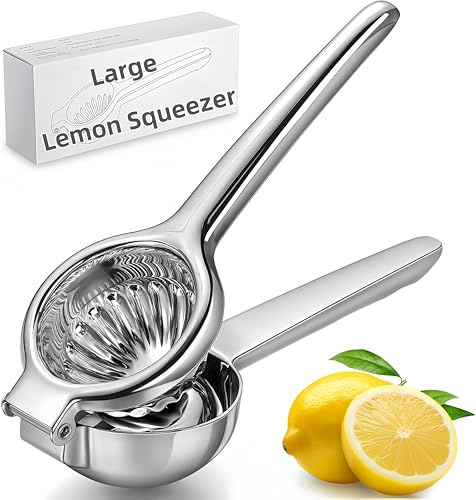 Citronpress av 304 rostfritt stål, handpress för citroner och lime, diskmaskinssäker, citron squeezer