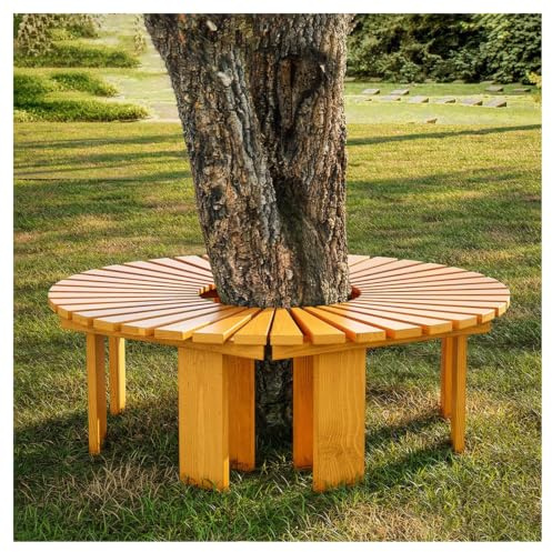 Trä wrap Around trädbänk väderbeständig-cirkulär uteplats | Träbänk runt trädbänk väderbeständig, böjd utomhusbänk, for trädgård, park, uteplats, utomhus, växt(Blue)