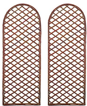 RUDDINGS WOOD Pack of 2 x Willow Trellis Panel Round Top - Curved Garden Wall Trellis