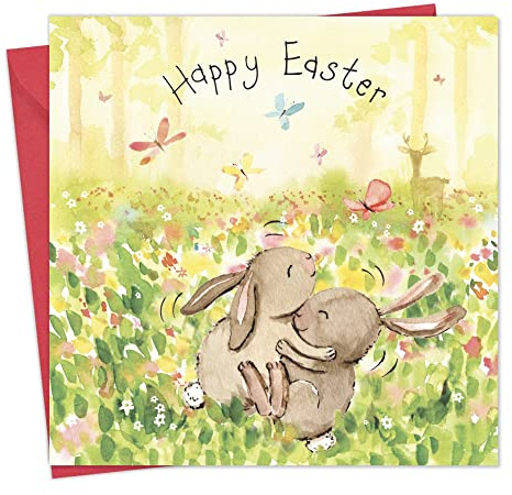 Twizler Easter Card Bunnies - Easter Sunday Card for Her or Him - Wife Husband - Mum Dad - Granddaughter Grandson