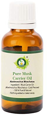 R V Essential Aceite portador puro de almizcle 100ml (3.38oz)- Abelmoschus Moschatus (100% puro y natural Prensado en frío) Pure Musk Carrier Oil