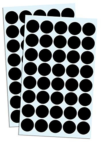 2000 Stück, 1,9 cm runde Punkt-Aufkleber, Kreis-Etiketten, Schwarz