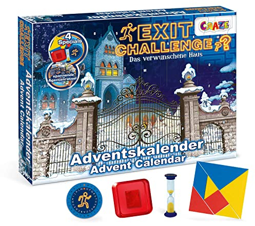 EXIT Challenge Adventskalender Kinder - Escape Game Spielzeug Adventskalender , Kinderbrettspielkalender Brettspiele Frühlernspielzeug 24 Rätsel | deutsche Sprache
