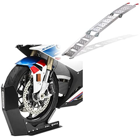 Motorrad Auffahrrampe Alu CS3 + Motorradwippe Easy Fix klappbar max. 270kg