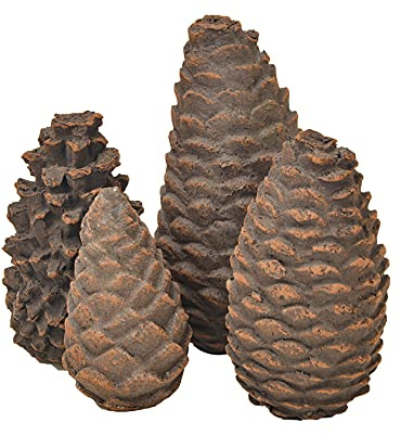 Stanbroil Set of 4 Gas Logs Decorative Ceramic Pine Cones for Indoor or Outdoor Fireplaces and Fire Pits