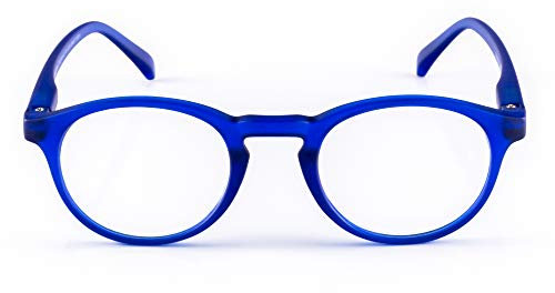 Contacta, Wall Street, Occhiali da Lettura per Uomo e Donna, Occhiali Leggeri e Funzionali, Montatura con Aste Flex, Colore Blu, Diottrie +1,50, Confezione con Astuccio Portaocchiali, 26g