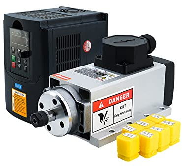 CNC Spindle Motor 1.5kw 1500w 220v 400hz 24000rpm Air Cooled Spindle with 1.5KW VFD +7 Pliers ER11 PCS (1-7mm)